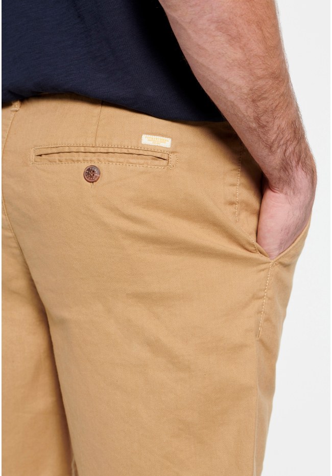 Garment dyed linen blend chino βερμούδα