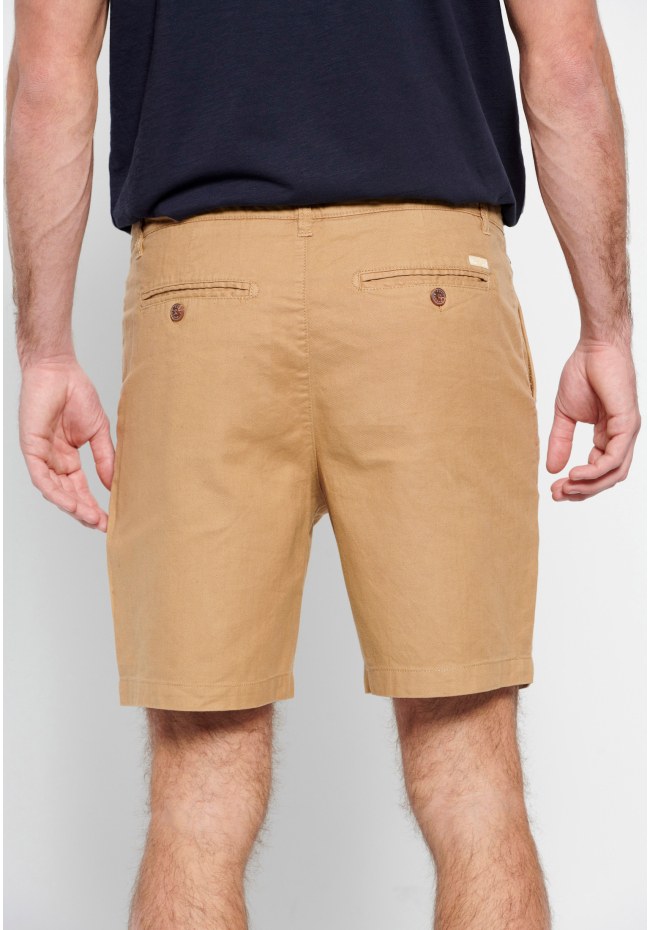 Garment dyed linen blend chino βερμούδα