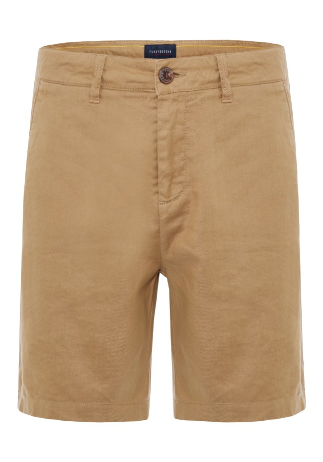 Garment dyed linen blend chino βερμούδα