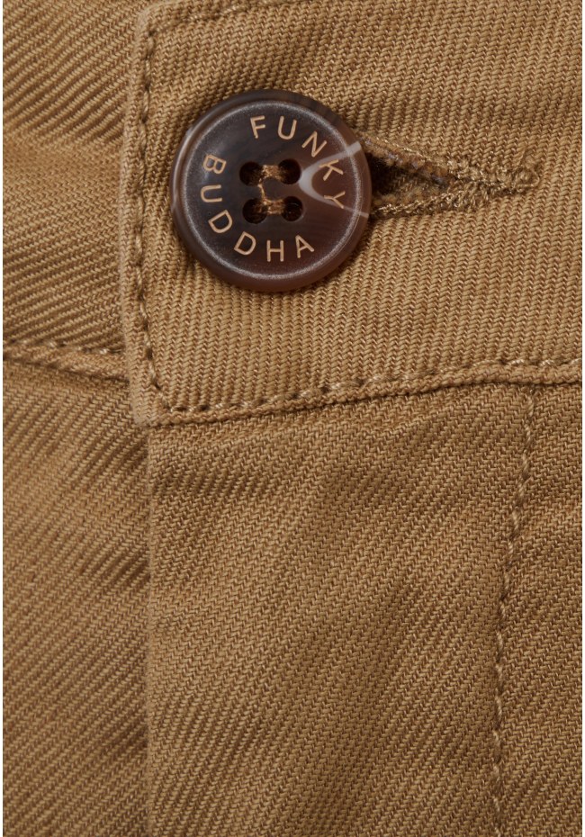 Garment dyed linen blend chino βερμούδα
