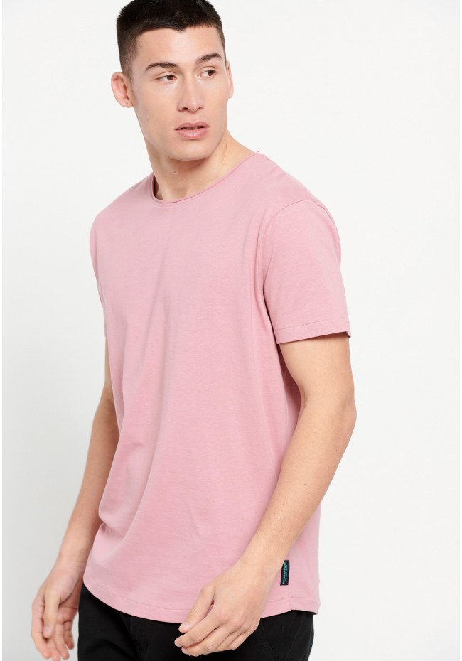 Loose fit raw cut neck t-shirt