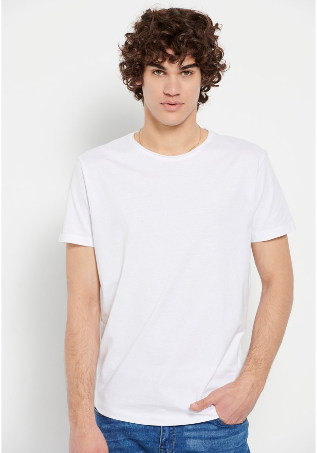 Loose fit raw cut neck t-shirt