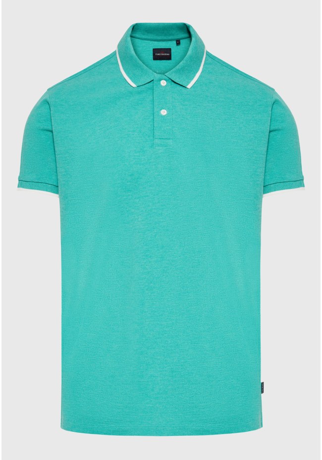Essential μπλούζα polo σε μελανζέ ύφασμα