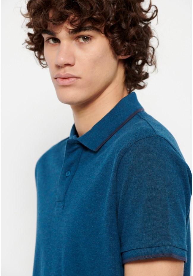 Essential polo shirt in melange fabric