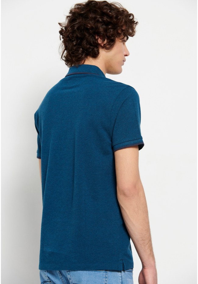 Essential polo shirt in melange fabric