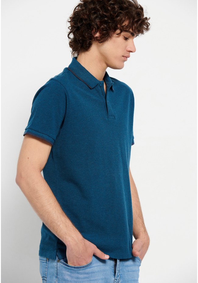 Essential polo shirt in melange fabric