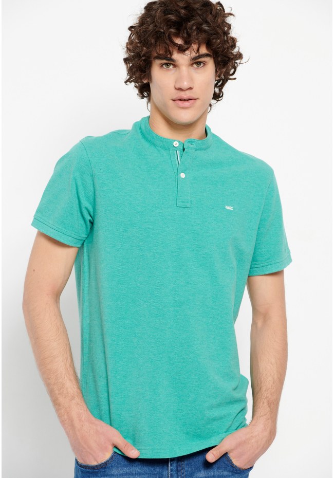 Mao neck polo shirt