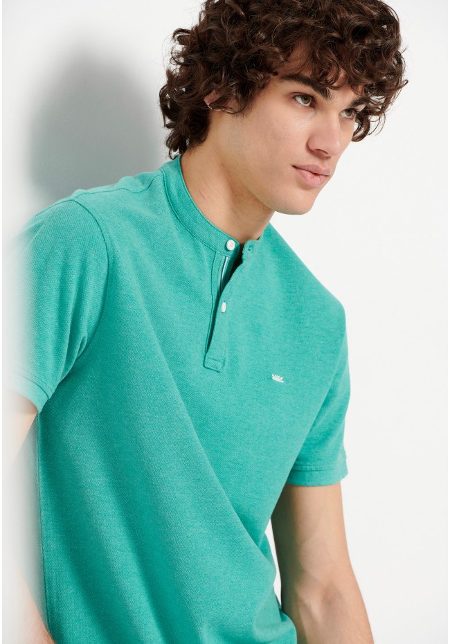 Mao neck polo shirt