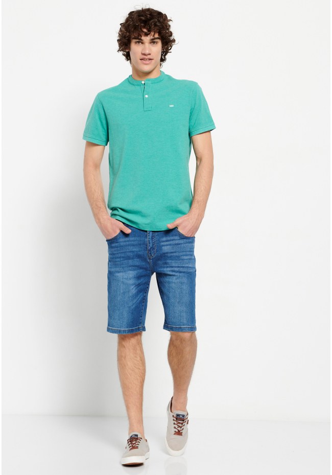 Mao neck polo shirt