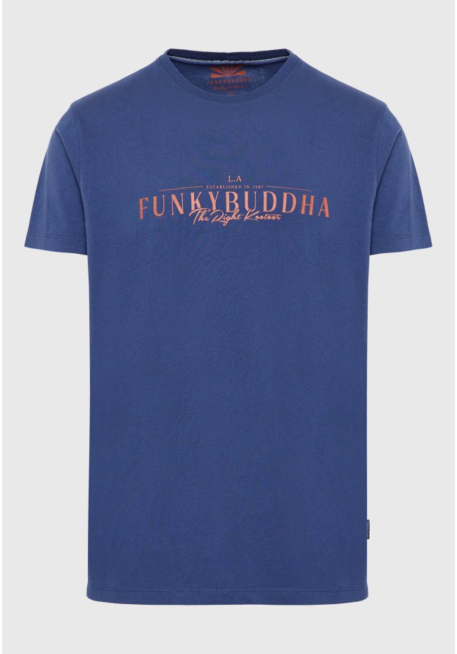 Βαμβακερό t-shirt με Funky Buddha τύπωμα
