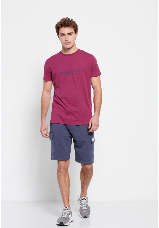 Βαμβακερό t-shirt με Funky Buddha τύπωμα