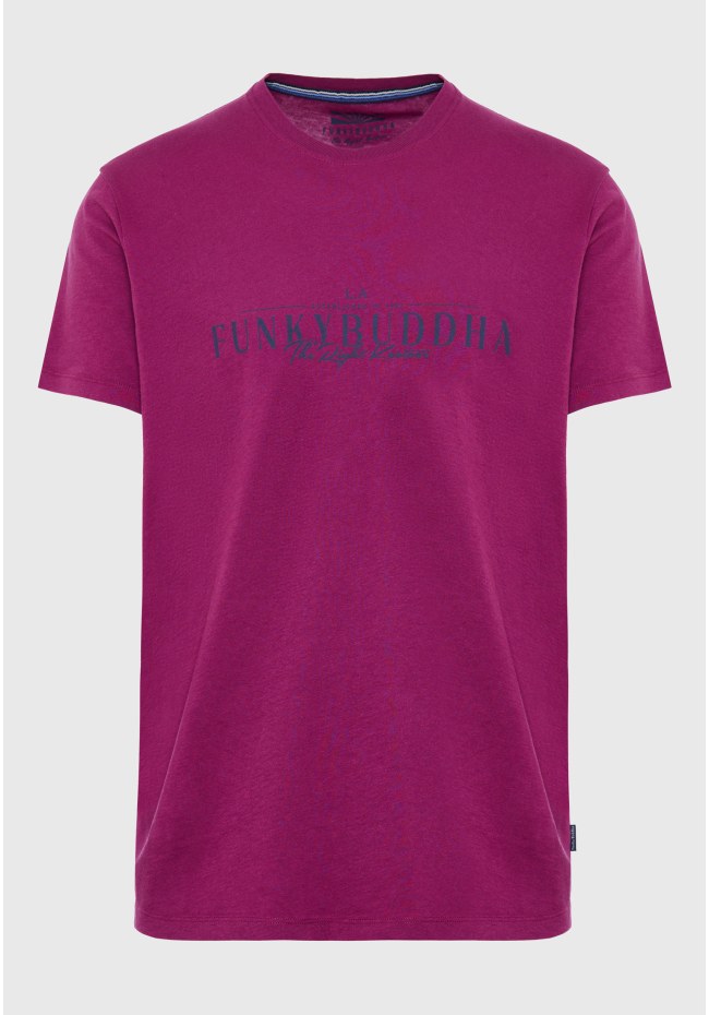 Βαμβακερό t-shirt με Funky Buddha τύπωμα