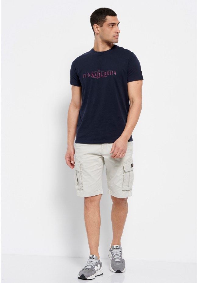 Βαμβακερό t-shirt με Funky Buddha τύπωμα