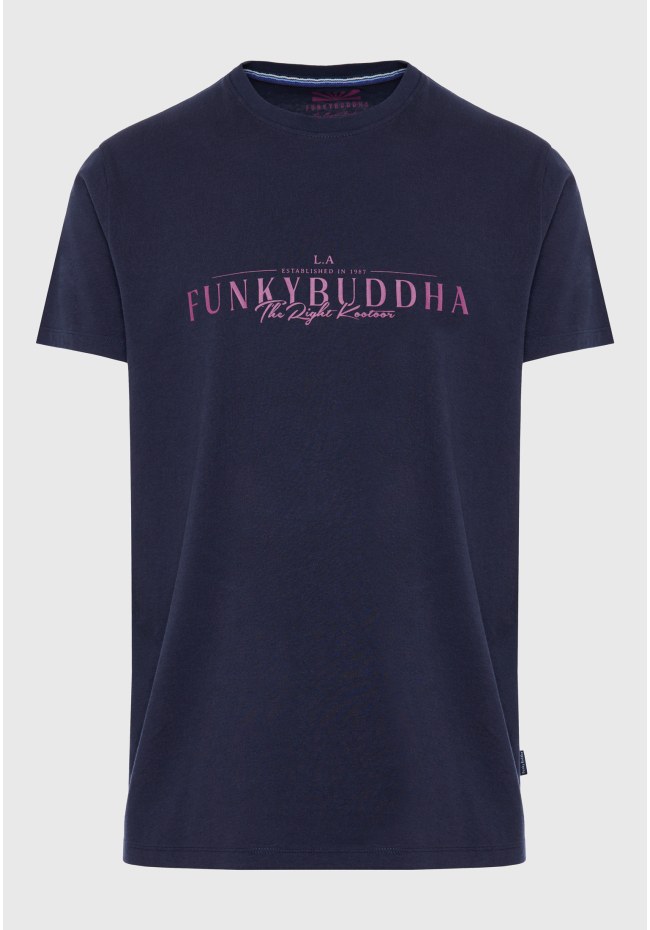 Βαμβακερό t-shirt με Funky Buddha τύπωμα