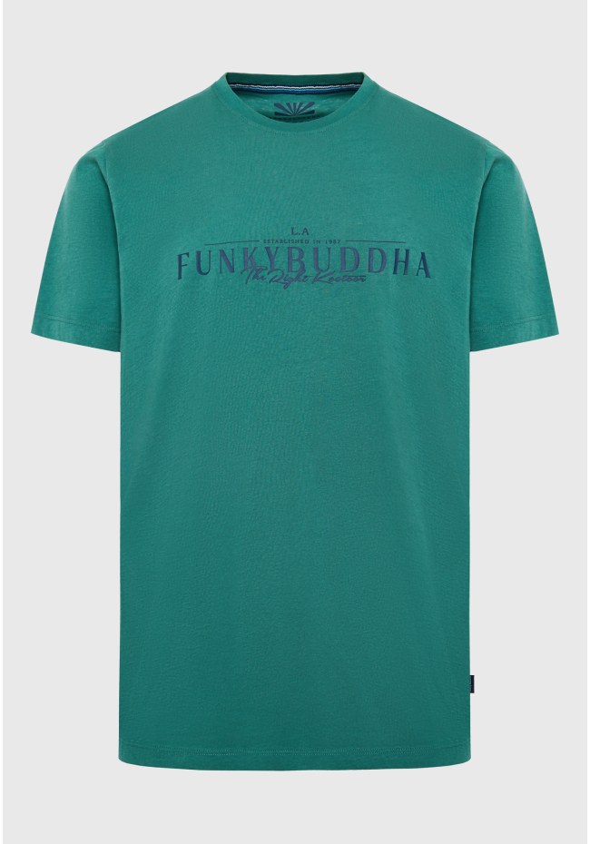 Βαμβακερό t-shirt με Funky Buddha τύπωμα