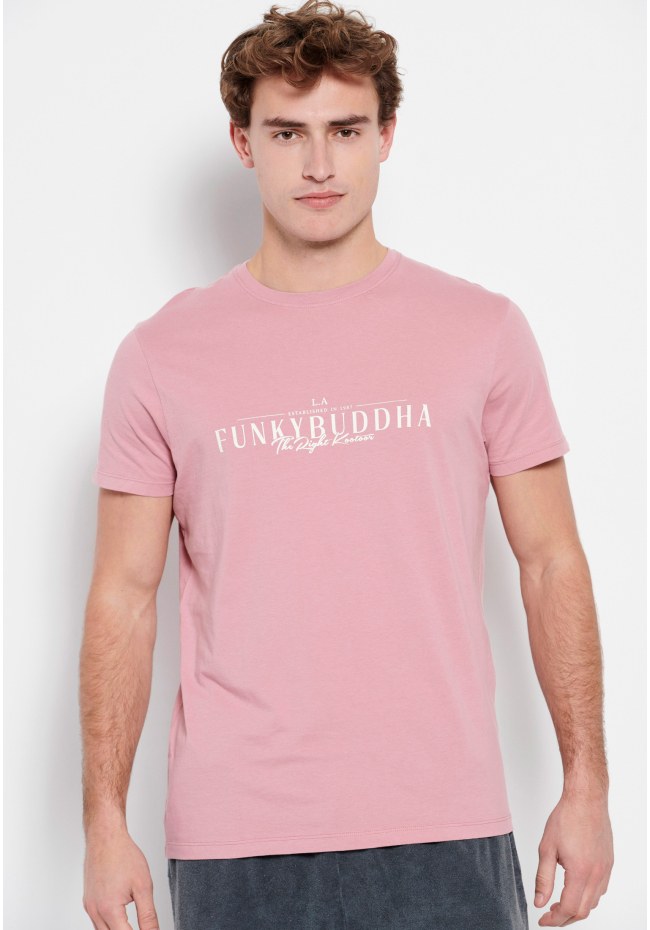 Βαμβακερό t-shirt με Funky Buddha τύπωμα