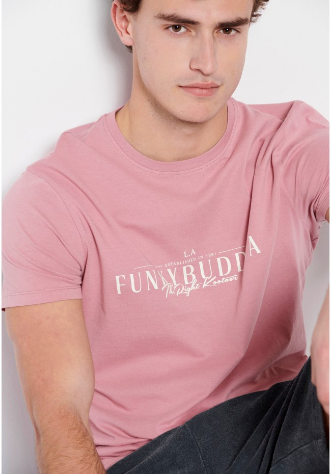 Βαμβακερό t-shirt με Funky Buddha τύπωμα