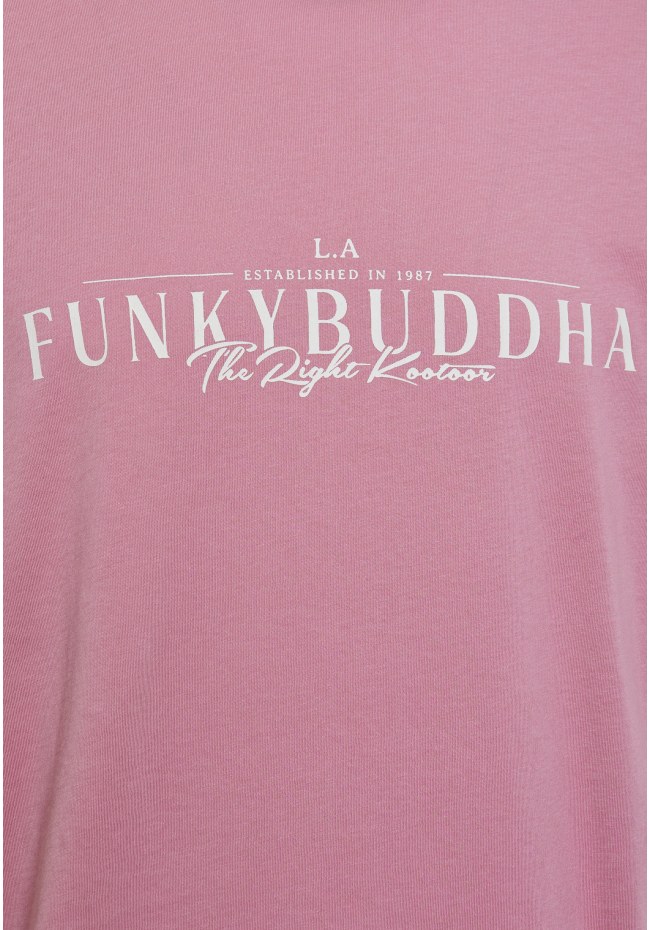 Βαμβακερό t-shirt με Funky Buddha τύπωμα