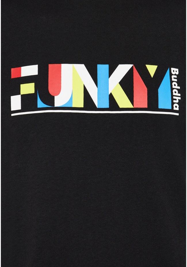 Loose fit t-shirt με colorblock branded τύπωμα