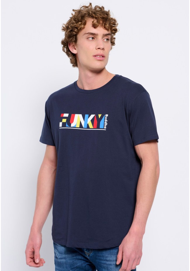 Loose fit colorblock printed t-shirt