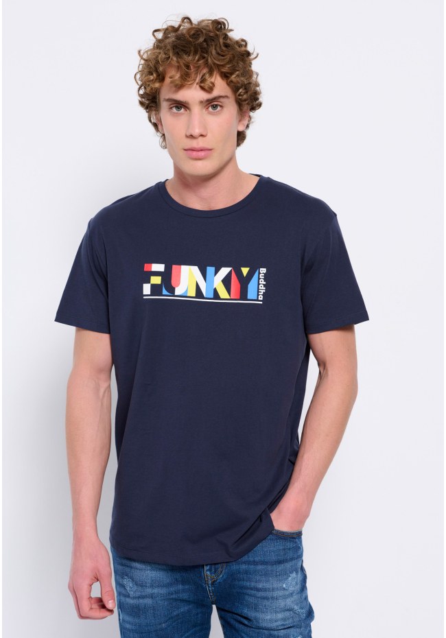 Loose fit colorblock printed t-shirt