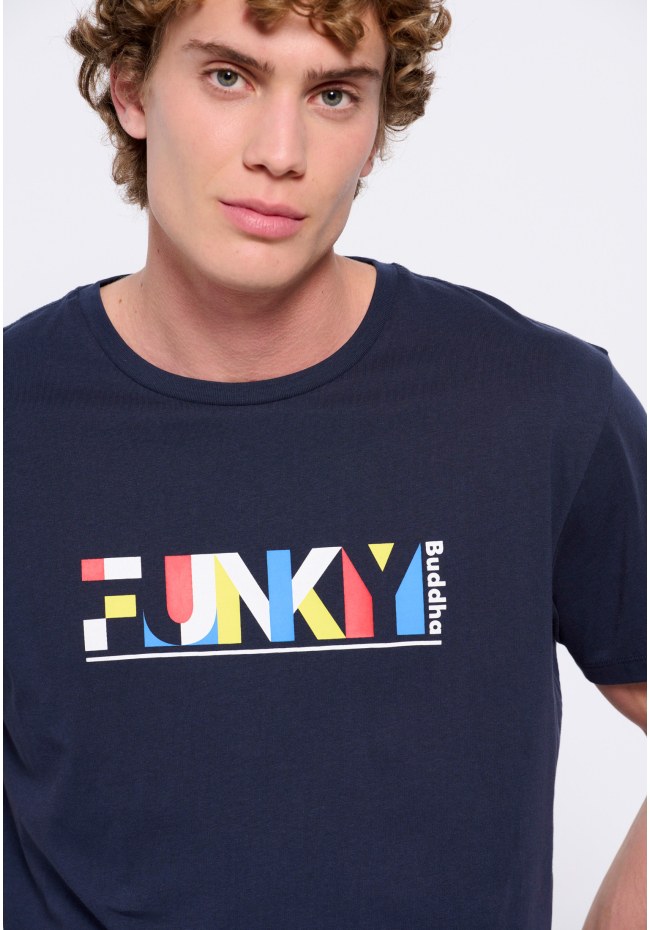 Loose fit colorblock printed t-shirt