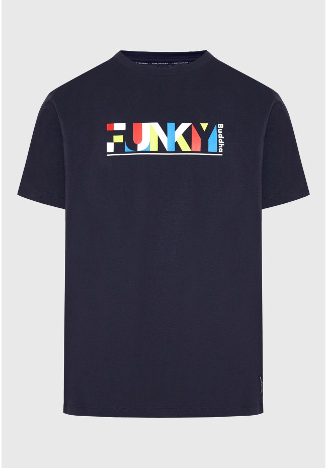 Loose fit colorblock printed t-shirt
