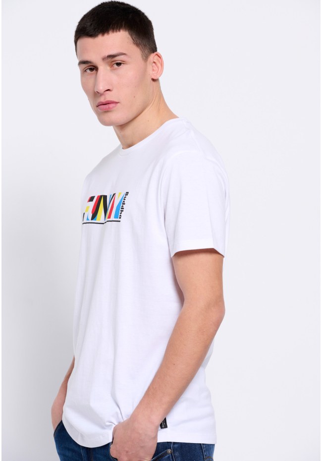 Loose fit colorblock printed t-shirt