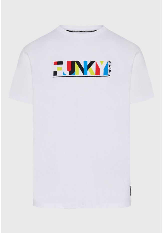 Loose fit colorblock printed t-shirt