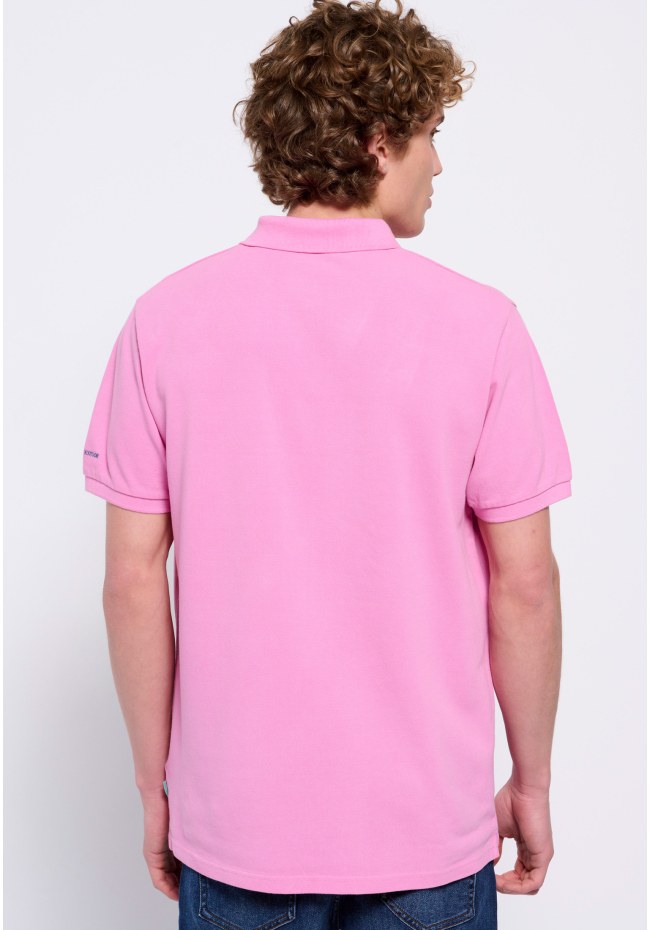 Garment dyed μπλούζα πολο με κέντημα