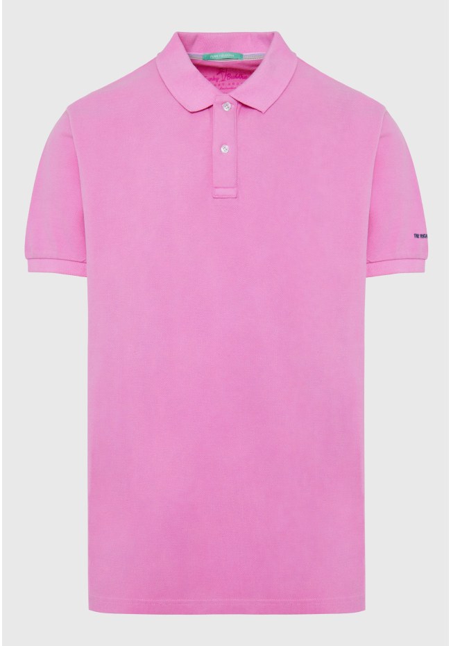 Garment dyed μπλούζα πολο με κέντημα