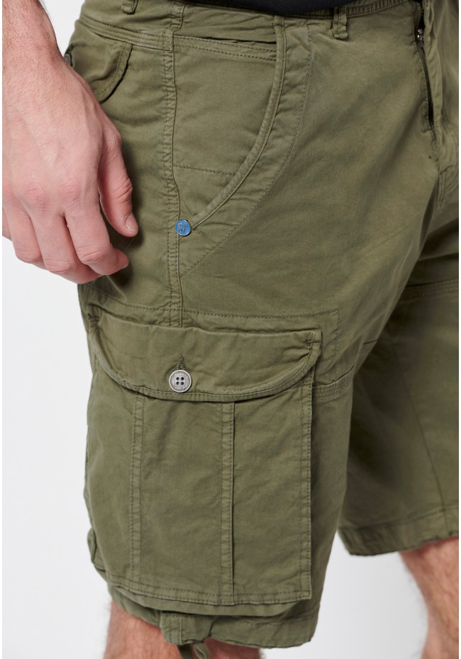 Garment dyed cargo shorts