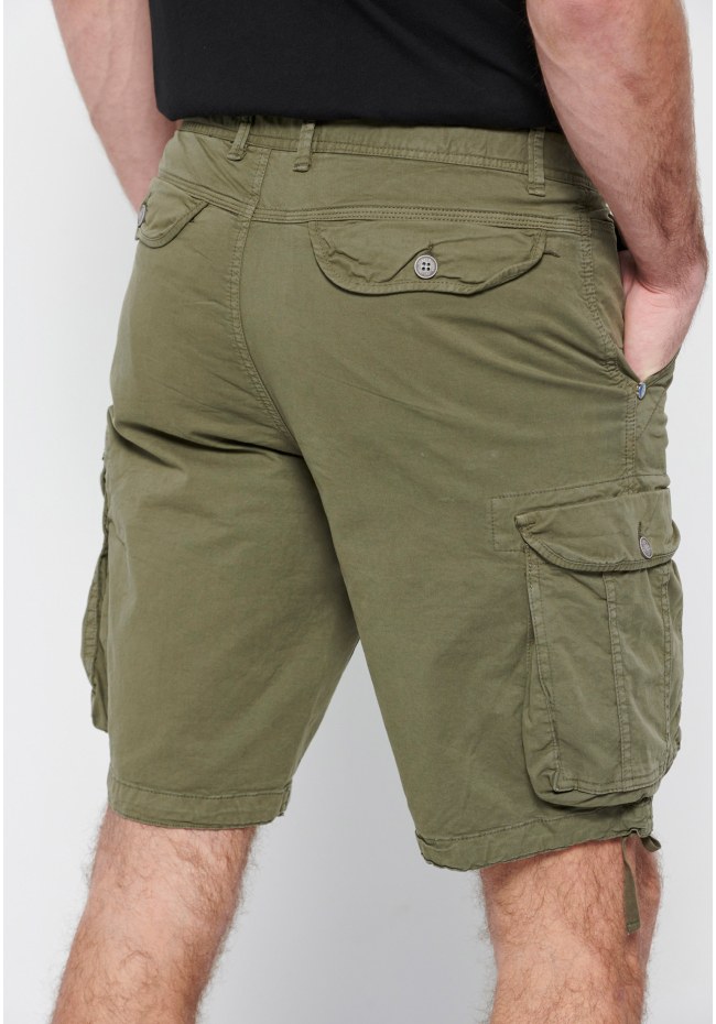 Garment dyed cargo shorts