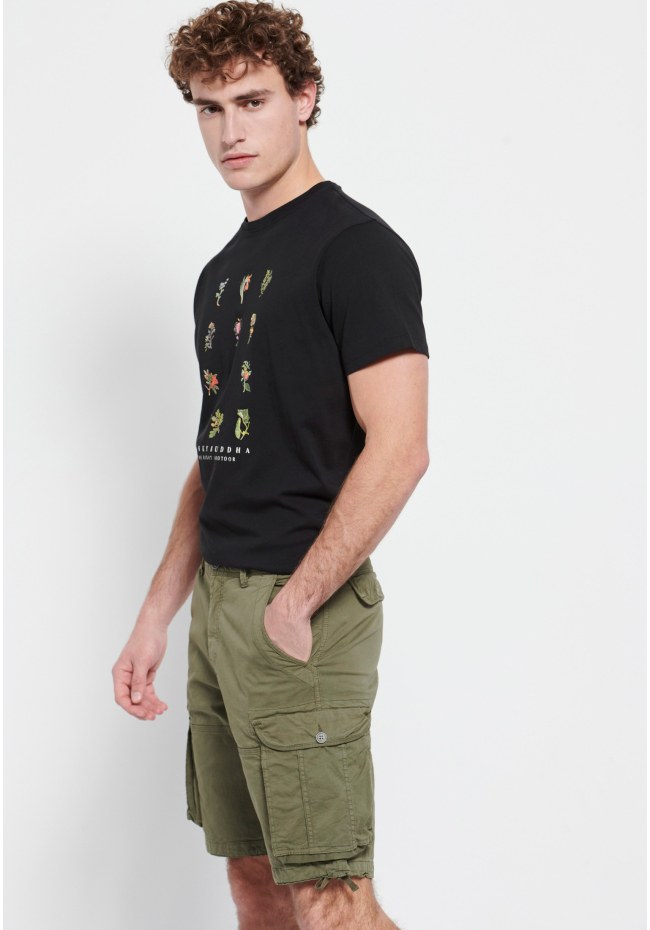 Garment dyed cargo shorts