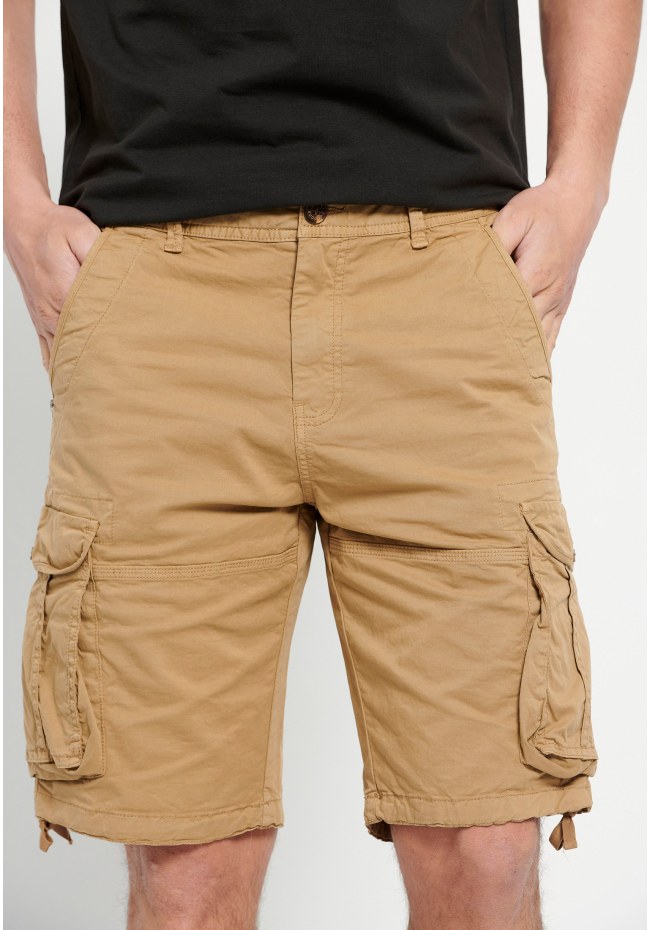 Garment dyed cargo shorts