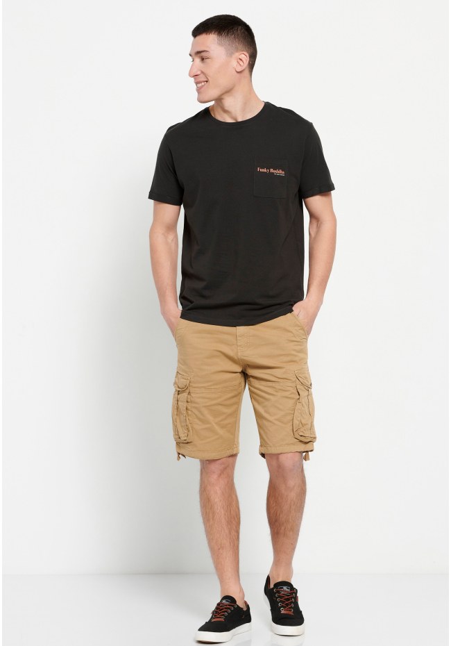 Garment dyed cargo shorts