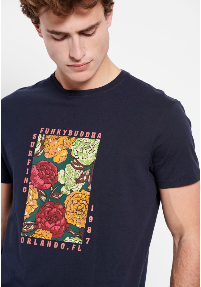 T-shirt με φλοράλ frame τύπωμα