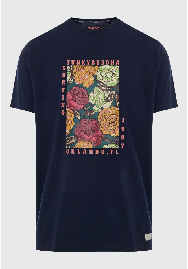 T-shirt με φλοράλ frame τύπωμα