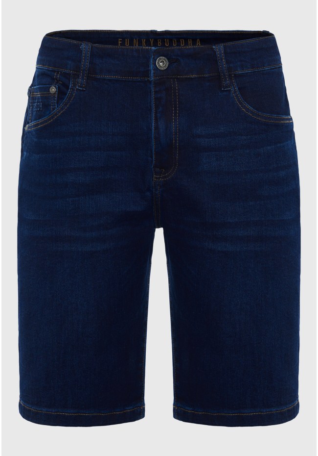 Denim shorts with washed effects
