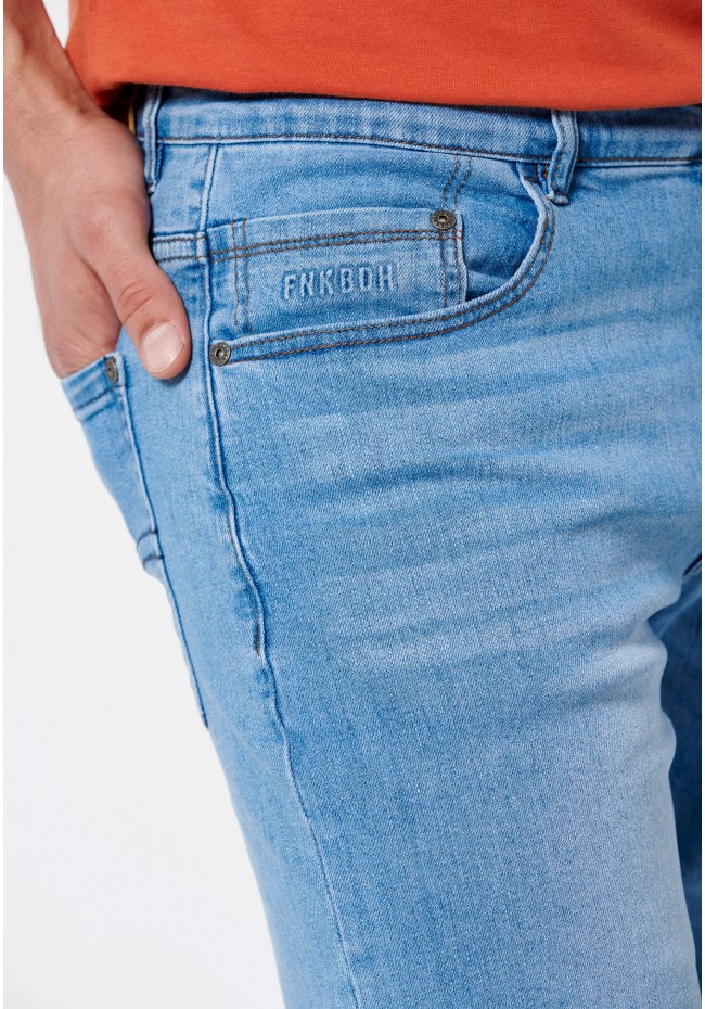 Denim shorts with washed effects