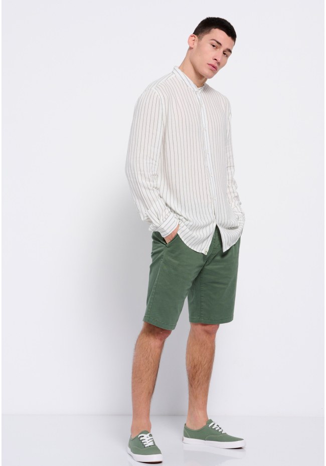 Yarn dyed striped men's shirt