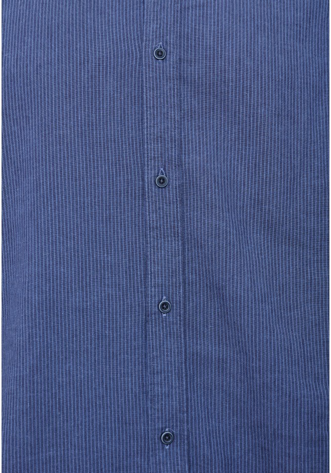 Linen blend mao neck shirt