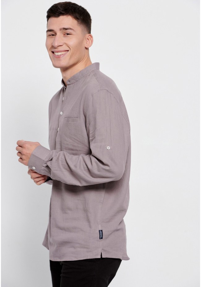 Mao neck linen shirt