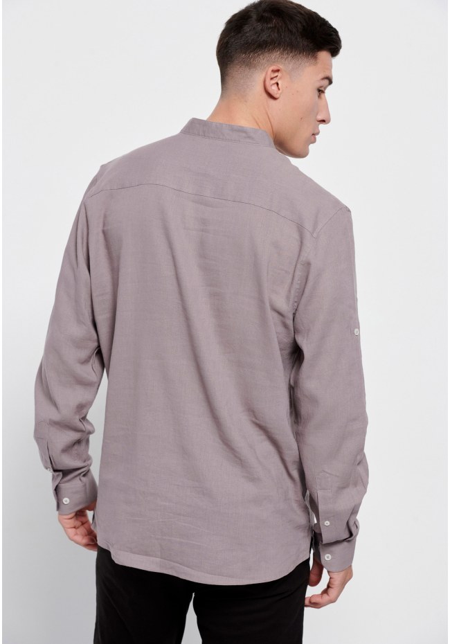 Mao neck linen shirt