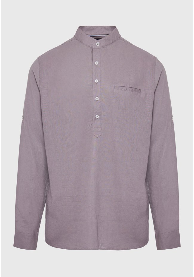 Mao neck linen shirt