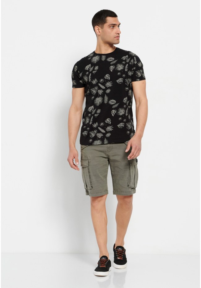 All over printed crew neck t-shirt