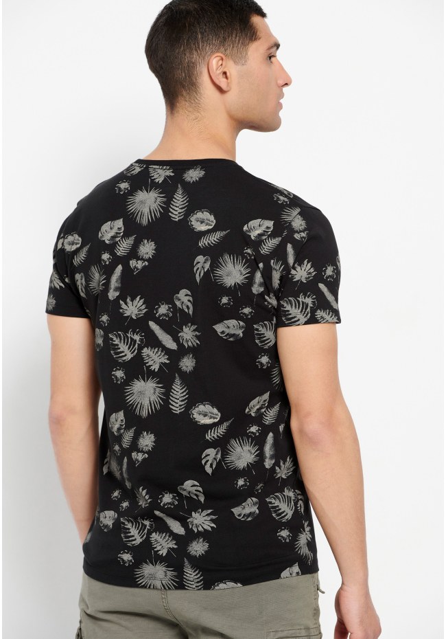 All over printed crew neck t-shirt
