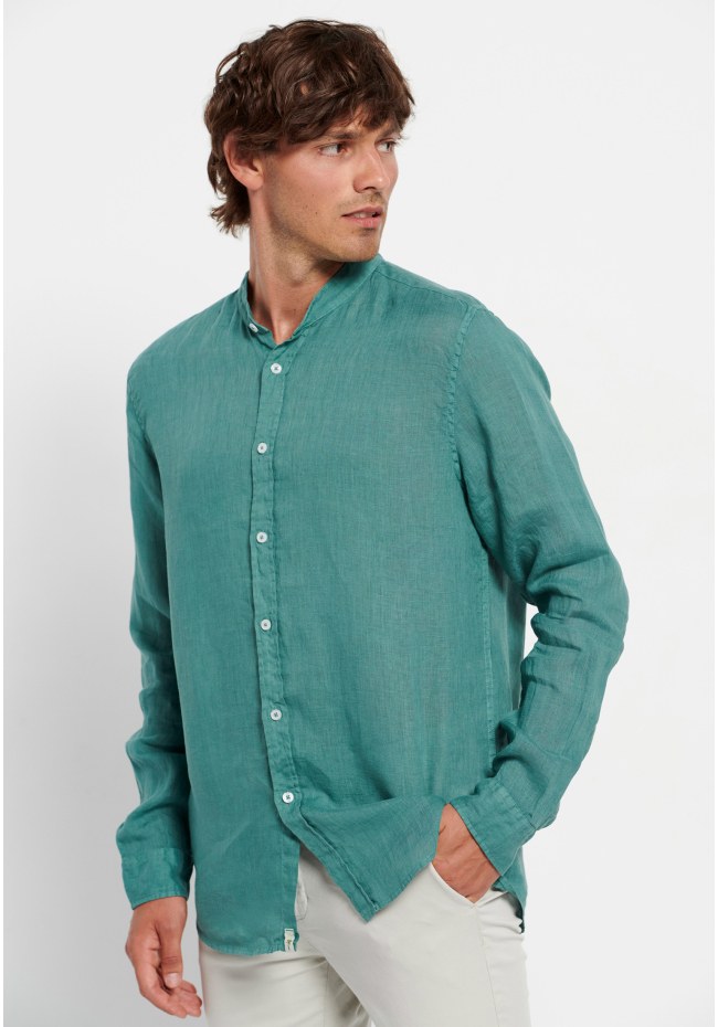 Mao neck linen shirt