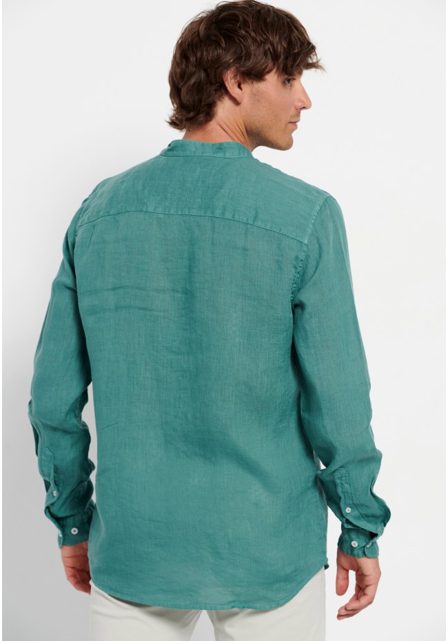 Mao neck linen shirt