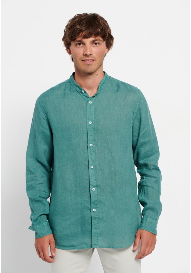 Mao neck linen shirt